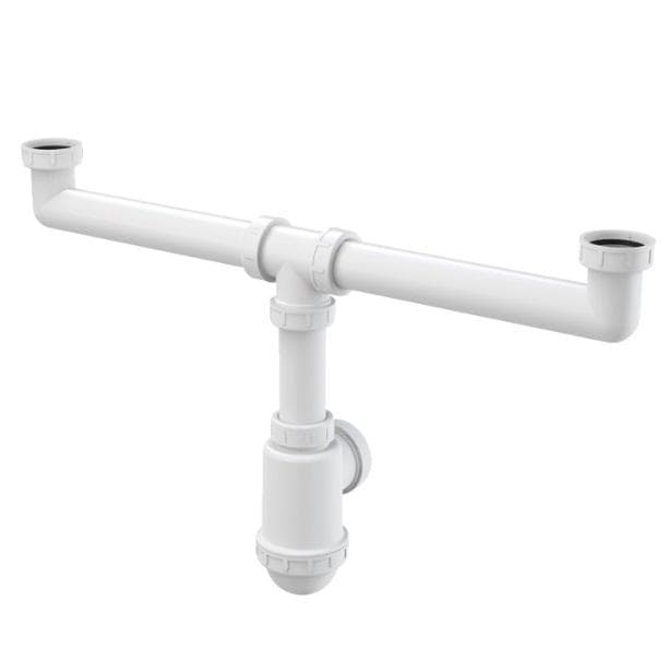 Drezový sifón A448-DN50/40 polsifón pre dvojdrez s prevlečnými maticami 6/4"