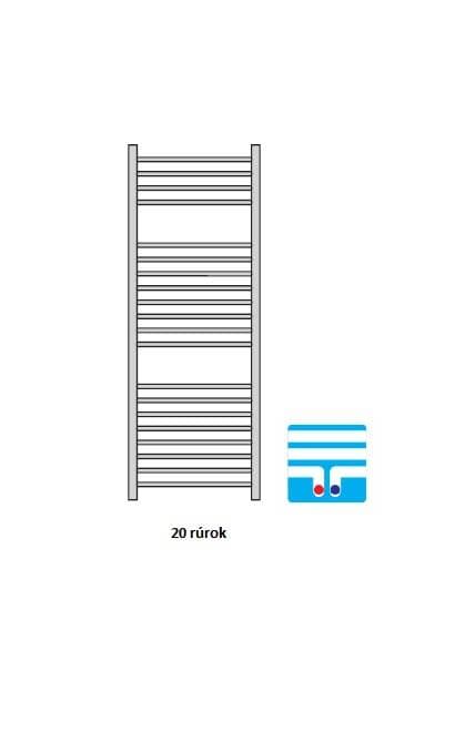  Očenášek BND750- 950MM kúpeľňový radiátor rovný biely, šírka 750 mm, výška  950 mm, stredové pripojenie REBRIK ROVNY 750-950 biely - stredové pripojenie