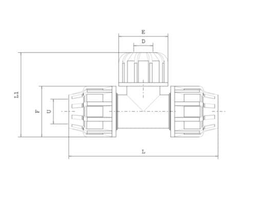  PLASTICA ALFA PA Universal T-kus redukovaný 50x21-27x50, PE x UNI PA Universal T-kus Redukovaný 50x21-27x50
