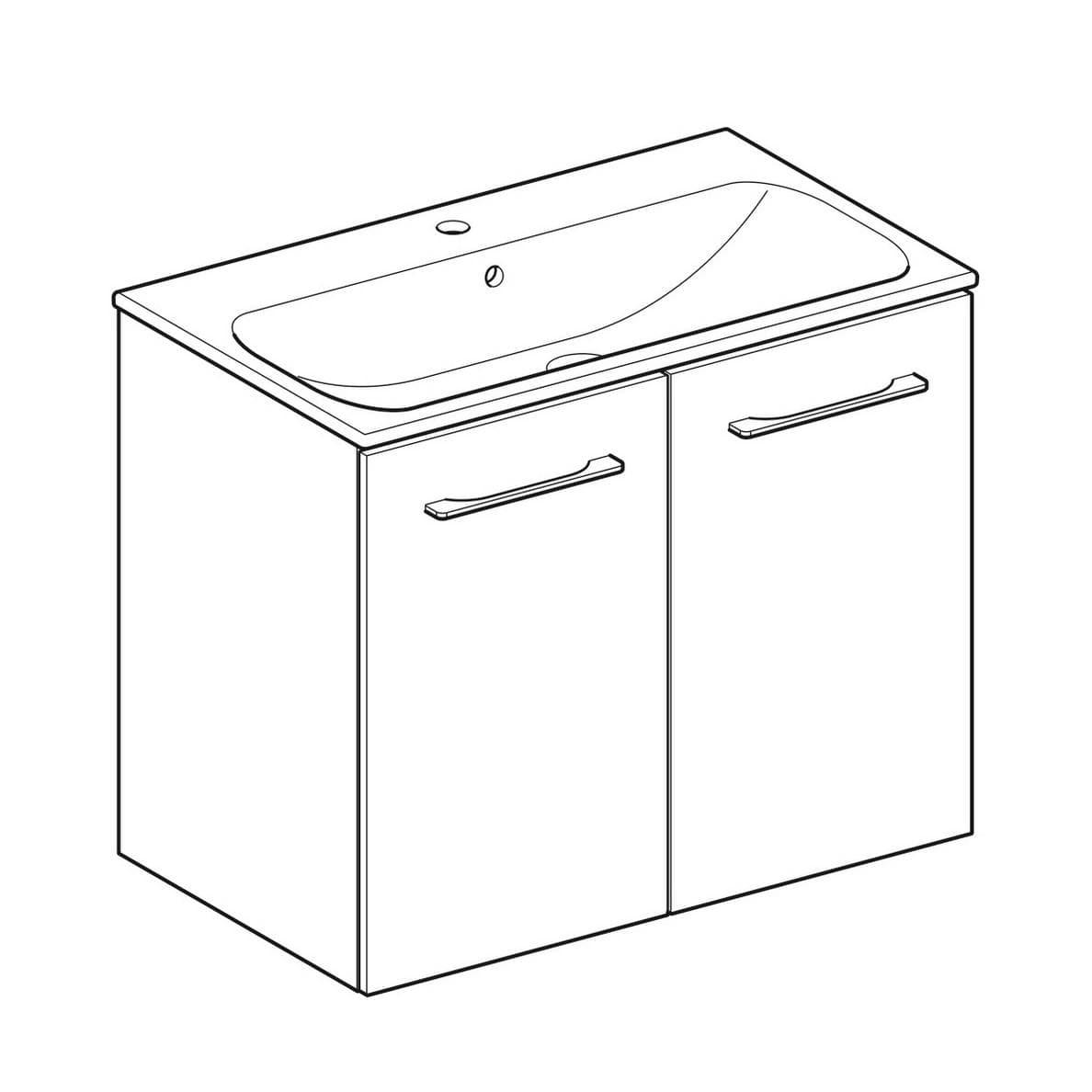  Geberit Súprava nábytkového umývadla Geberit Selnova Square 80 cm, so skrinkou pod um., 2 dvierka, orech sv. G Selnova Square súprava nábytkového umývadla 80 cm, so skrinkou 2 dvierka, orech sv.