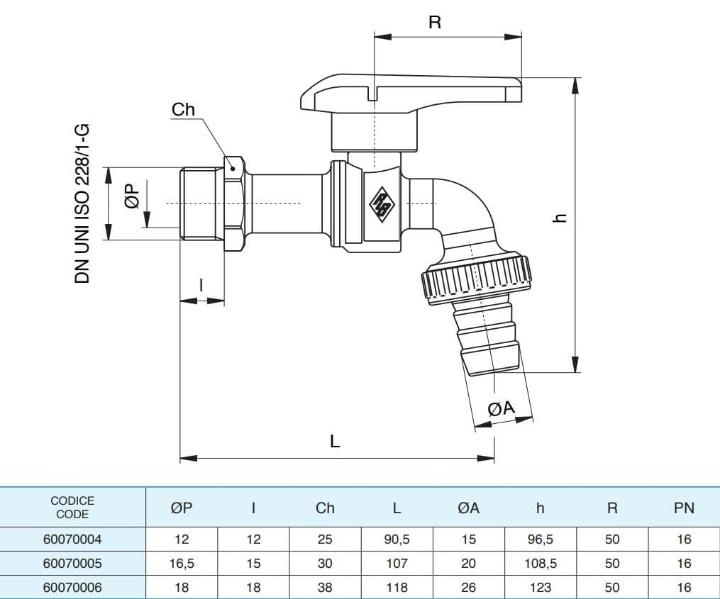  RUBINETTERIE BRESCIANE RB Klapkový škrtiaci ventil záhradný DN15(1/2") PN16, plný prietok, ULTEM1000 RB-Záhradný Klapkový škrtiaci ventil DN15(1/2") PN16