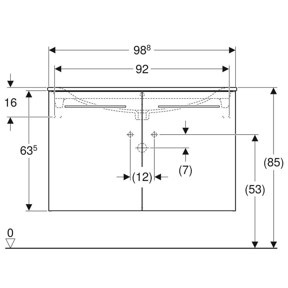  Geberit Súprava nábytkového umývadla Geberit Selnova Square 100 cm, so skrinkou pod umýv., 2 dvierka, biela G Selnova Square súprava nábytkového umývadla 100 cm, so skrinkou 2 dvierka, biela