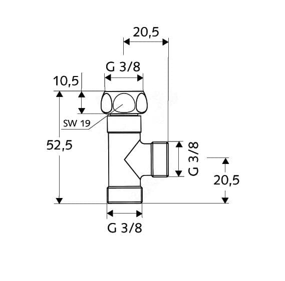  SCHELL T-kus 3/8" SCHELL SCHELL T-kus  3/8"