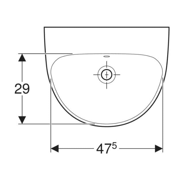  Geberit Umývadlo 55x44 cm, bez otvoru pre batériu, s prepadom, Geberit Selnova G Selnova umývadlo 55 cm, bez otvoru, s prepadom