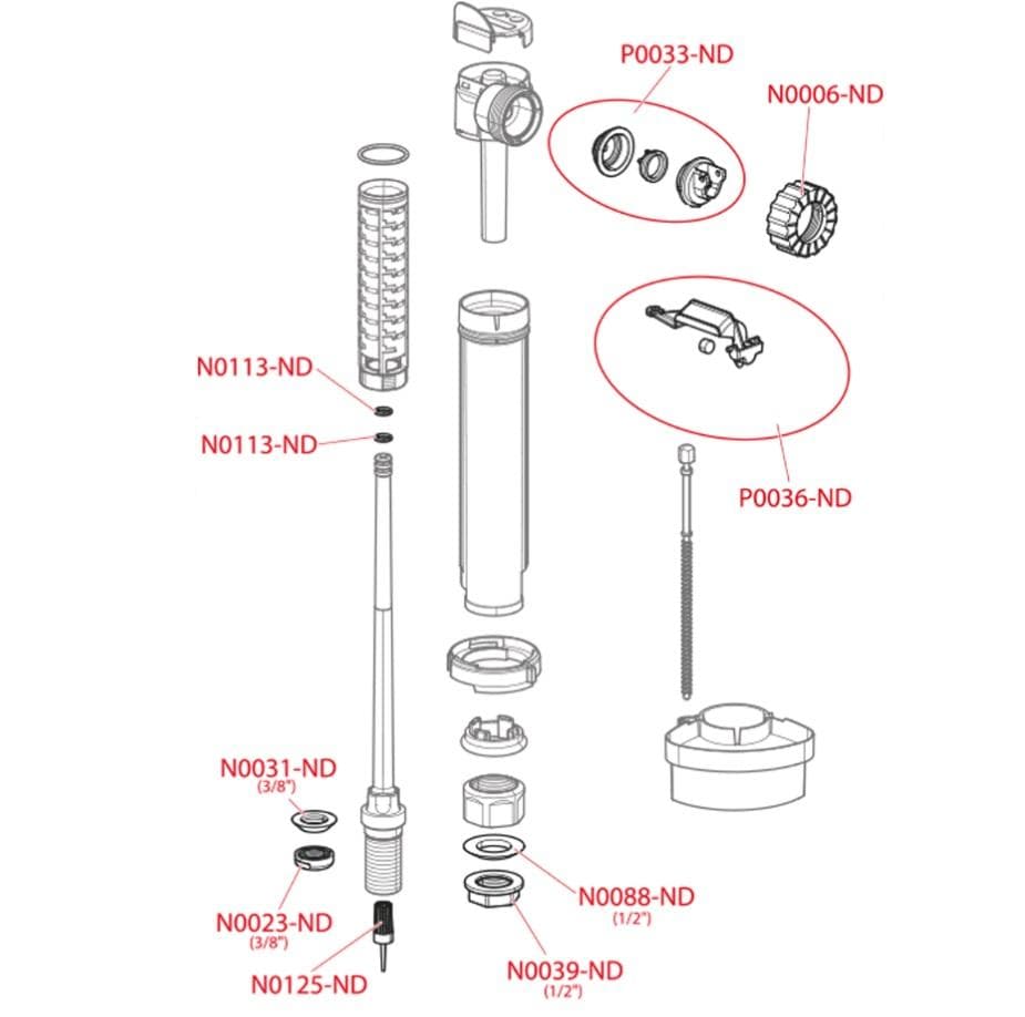  Alca Napúšťací ventil spodný A18-1/2", pre WC nádržky, pripájací závit 1/2",  kov AL-NAP.VENT. A18 1/2" spodny kov