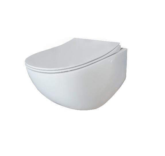 FLUENTA RIMLESS Závesné WC Rimfree so sedadlom