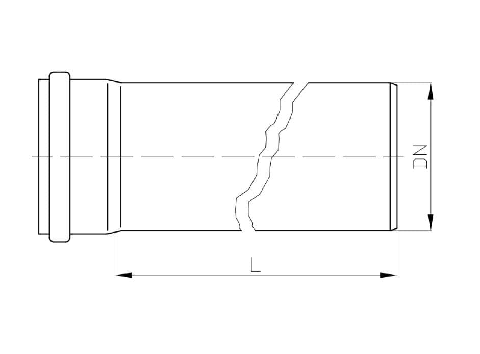  Plast Brno HT rúra biela 40x250 mm (CT40251) HT-BIELA RURA 40x250mm  PB