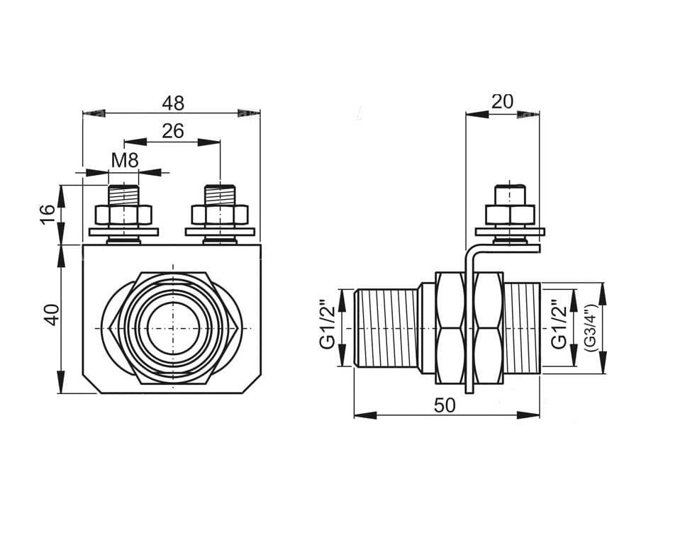  Alca Konzola prívodu vody G1/2", P103 AL-Instal. ND konzola privodu vody k WC modulom