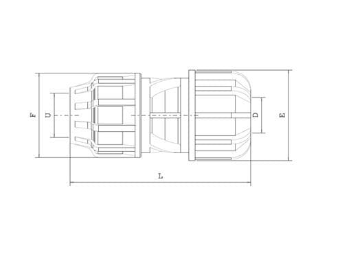  PLASTICA ALFA PA Universal spojka priama 32x21-27, PE x UNI PA Universal Spojka priama 32x21-27