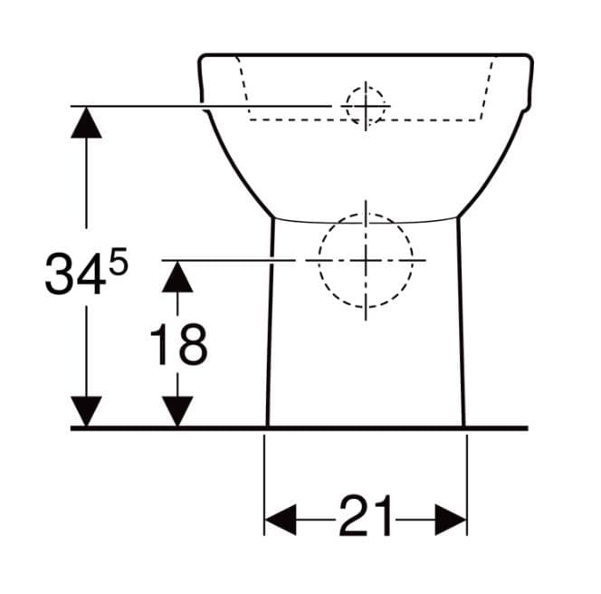  Geberit WC misa Geberit Selnova, v jednej rovine so stenou, čiastočne uzavretý tvar, dĺžka 53 cm G Selnova stojacie WC, v jednej rovine so stenou, vodorovný odtok