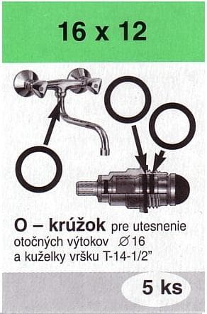  MP Sada O-krúžkov 16 x 12 - sada 5 ks tesnení k utesneniu otočných výtokových ramienok O 16 mm 16X12 SADA GUM.O-KRUZKOV