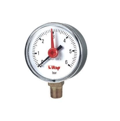 ITAP Manometer spodný 1/4", 0,6 MPa, spodný D = 50 (plast)