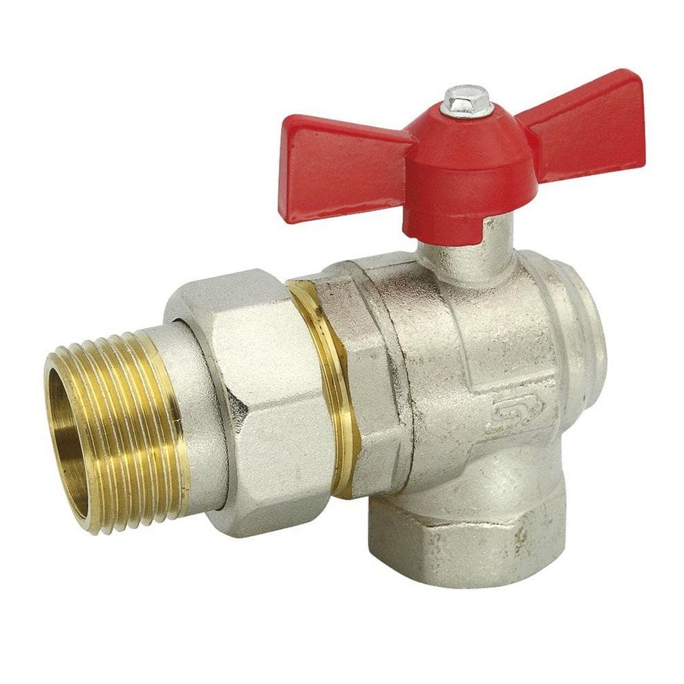 KE-280R Guľový kohút rohový so šróbením, motýľ, M/F, DN25 -1"