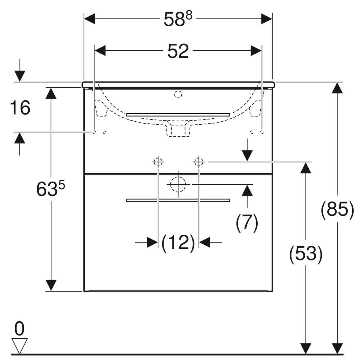  Geberit Súprava nábytkového umývadla Geberit Selnova Square 60 cm, so skrinkou pod umýv., 2 zásuvky, orech G Selnova Square SET nábytkového UMYVADLO 60 cm+SKRINKA 2 zásuvky, orech
