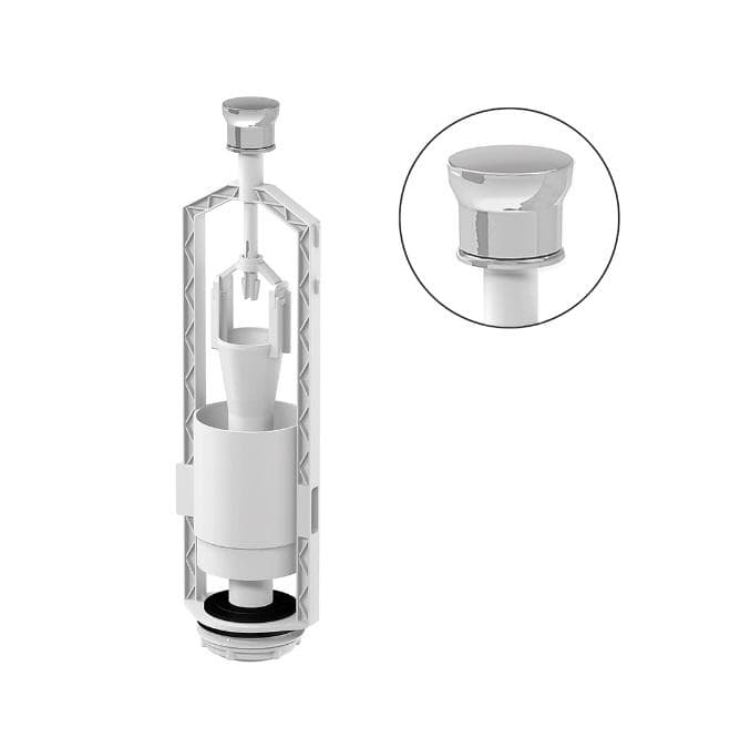 Vypúšťací ventil TE-4549P/I pre WC nádržky, G 2 + G 2 1/4", ŠTART - STOP systém, chróm