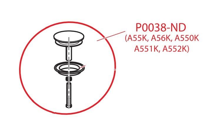 ND - zátka komplet P0038 pre vaňový sifón A55K