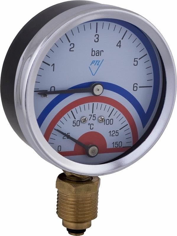 03801-AZ termomanometer so spodným prípojom G 1/2"