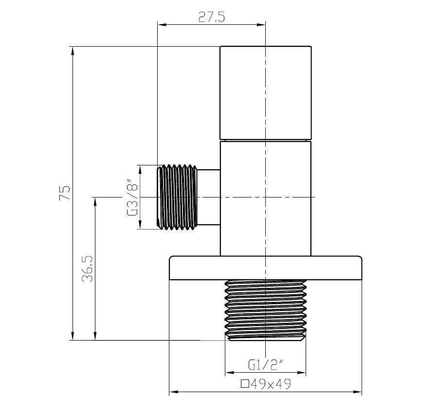  SAMTEK SAMTEK rohový ventil QUATRO 1/2"x3/8" s keramickým vrškom ROH.VENTIL QUATRO 3/8