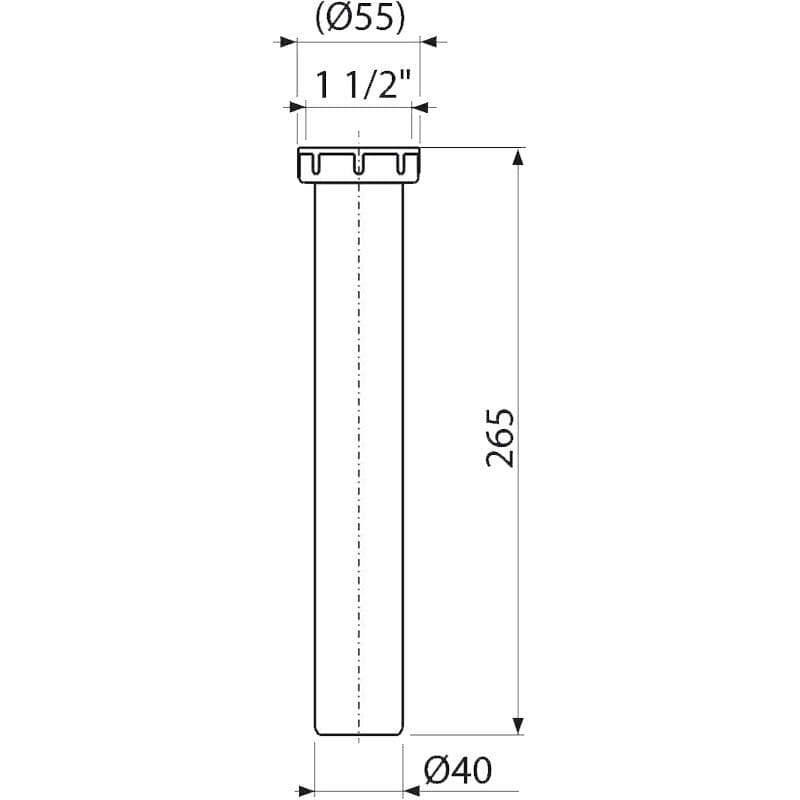  Alca Medzikus A44MN-DN40 s prevlečnou maticou 6/4" AL-MEDZIKUS 6/4" matica DN40 256mm