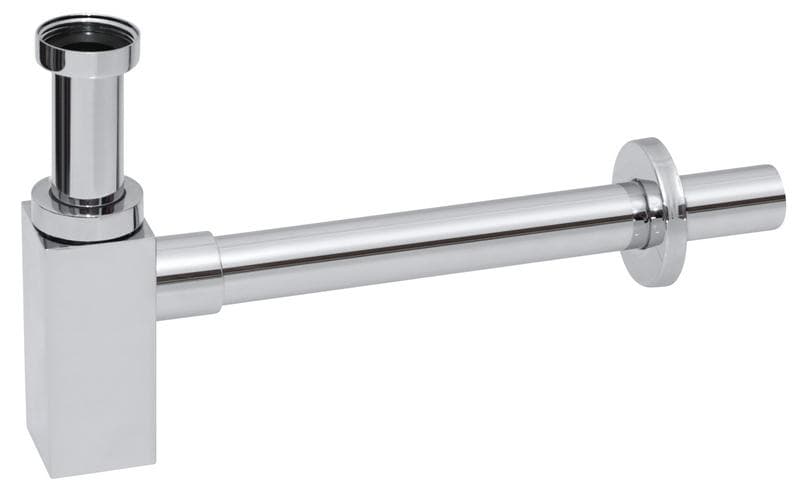 Umývadlový sifón T14Q, polsifón hranatý LUX QUATRO  s prevlečnou maticou 5/4", mosadz/chróm