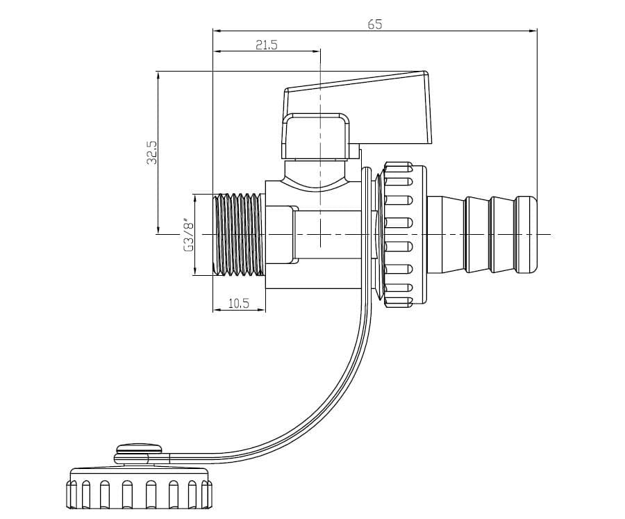  SAMTEK Vypúšťací ventil kotlový 3/8", CR40A KOTLOVY VEN.VYP.3/8"