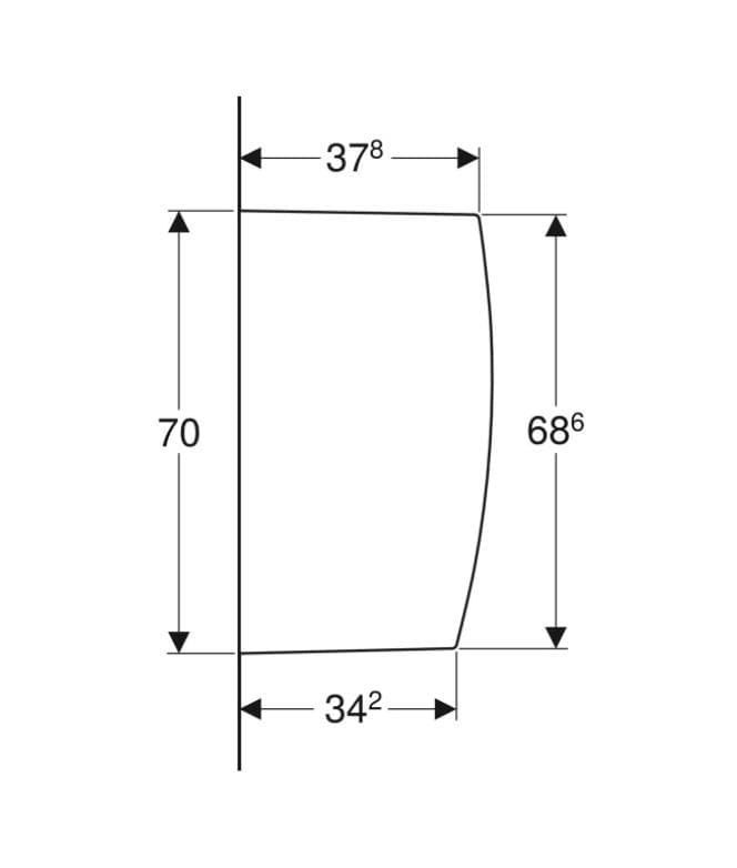  Geberit Deliaca stena pisoárov Geberit: L=40cm, B=10cm, H=70cm, Biela G deliaca stena pisoárov: L=40cm, B=10cm, H=70cm, Biela