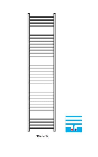 Očenášek BXD450-1480MM kúpeľňový radiátor oblý biely, šírka 450 mm, výška 1480 mm, stredové pripojenie REBRIK OBLY 450-1480 biely - stredové pripojenie