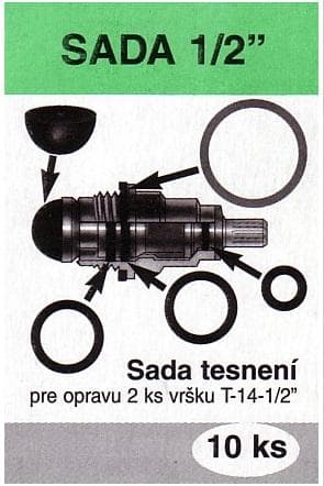  MP SADA 1/2" - sada 10 ks tesnení pre opravu 2 ks vrškov T-14-1/2" SADA TES.PRE OPAVU VRSKU 1/2