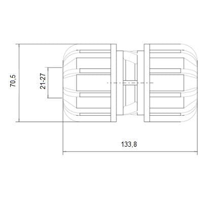  PLASTICA ALFA PA Universal spojka priama 21-27, UNI x UNI PA Universal Spojka priama 21-27