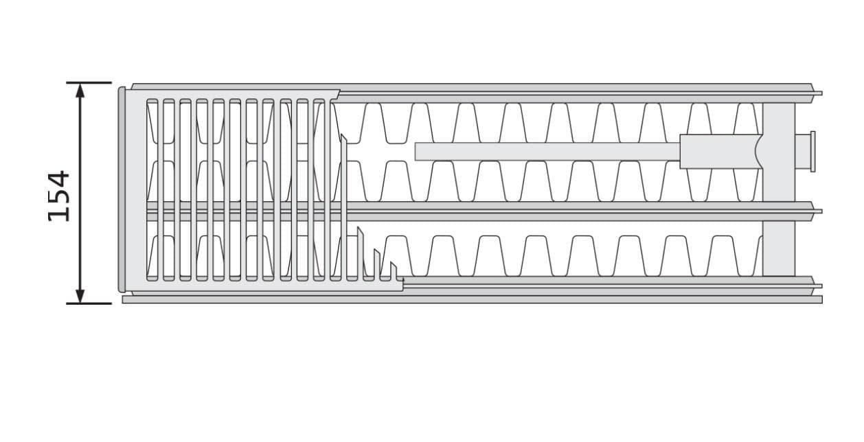 Doskový radiátor FLEX Plan CV, FCVF33-300x 900 mm so spodným stredovým  pripojením, trojpanelový