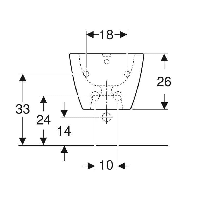  Geberit Bidet závesný Geberit Smyle Square, uzavretý tvar, T=54cm, s prepadom G Smyle Square závesný bidet, uzavretý tvar, T=54cm, s prepadom