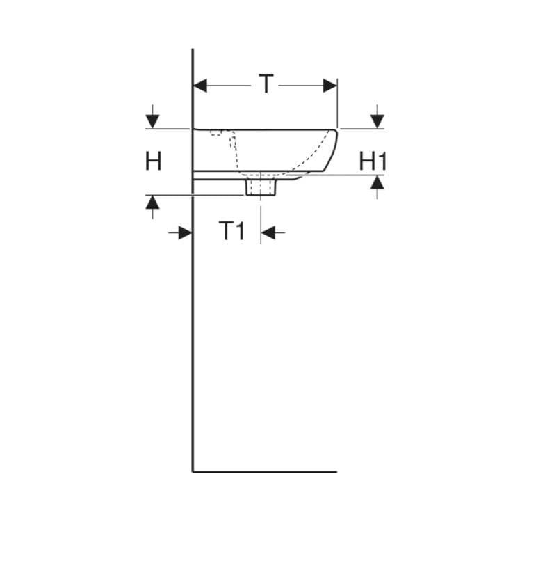  Geberit Malé umývadlo 45 x 35 cm, s otvorom pre batériu, s prepadom, Geberit Selnova Square G Selnova Square malé umývadlo 45 x 35 cm, s otvorom, s prepadom