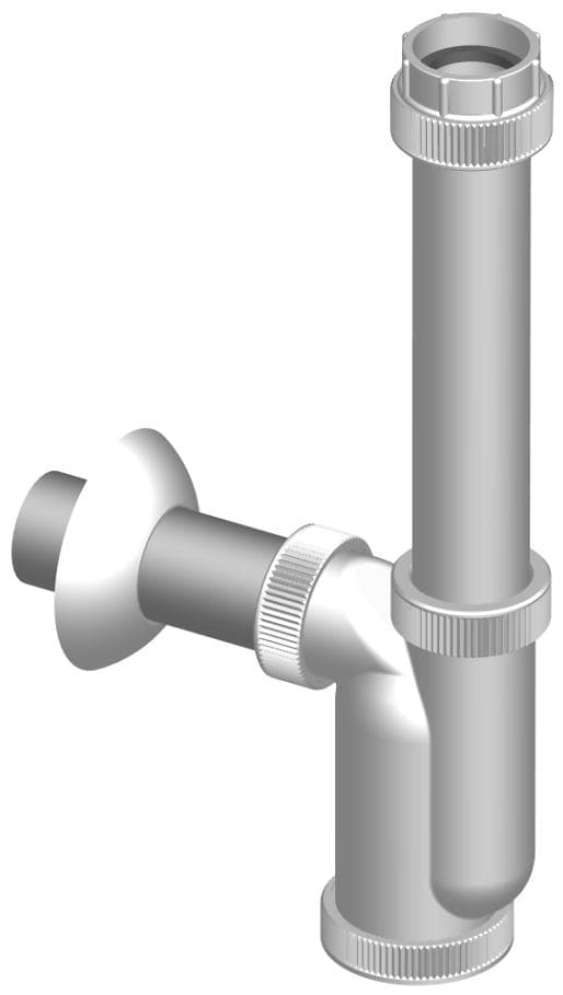 Univerzálny predĺžený sifón T-1015D/I DN40, polsifón, s prevlečnou maticou G 1 1/4" + G 1 1/2"