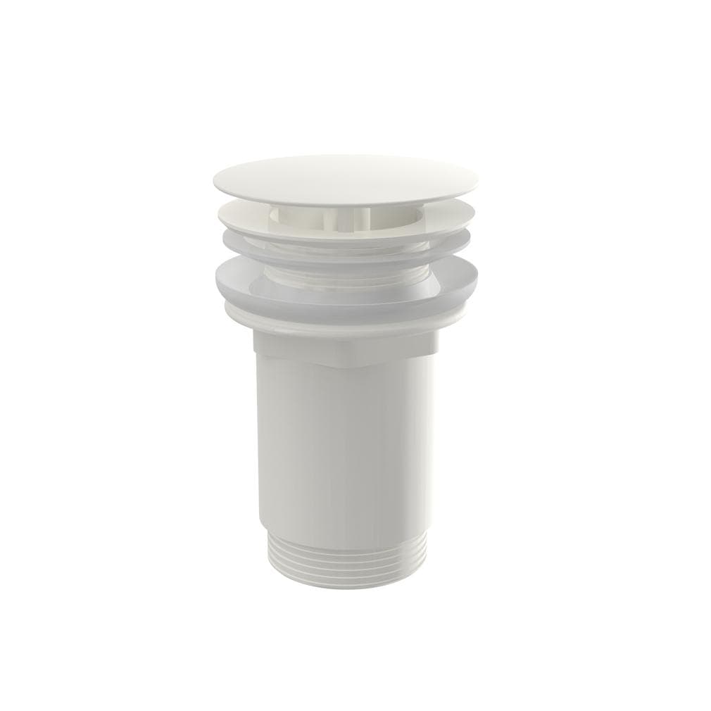 Výpusť umývadlová A396B, 5/4" celokovová, veľká zátka, pre umývadlá bez prepadu, biela lesk