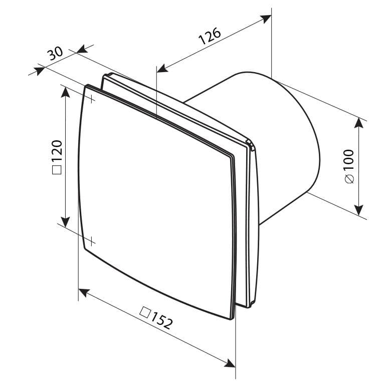  Vents 100LD - Domový ventilátor typ LD, o100mm, 88m3/h, 230V (1901050) VEN-VENTILATOR TYP LD-100 LD 100mm/ 88m3 230V