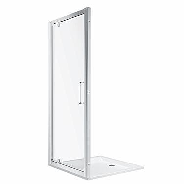 Sprchové dvere krídlové pivotové GEO 800x1900 mm do niky, číre sklo 6 mm REFLEX, strieborné, P/Ľ