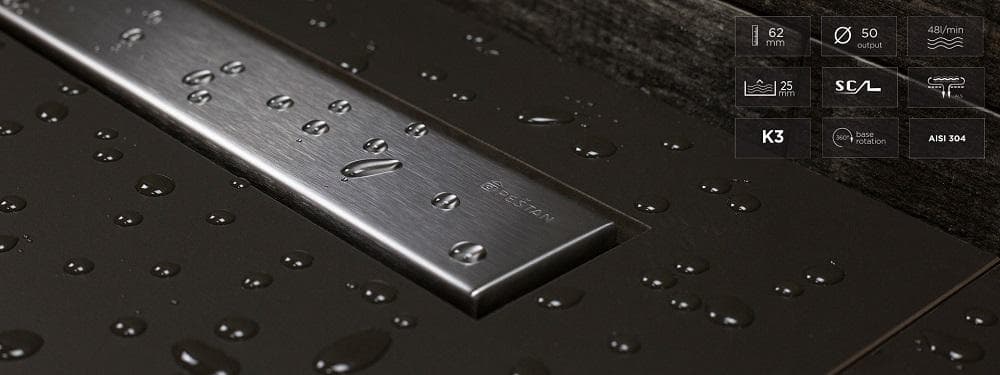 Podlahový žľab CONFLUO Frameless Line dĺžka 850 mm