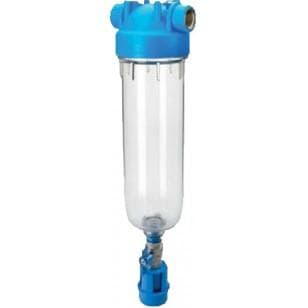 10" filter SENIOR "S" odkaľovací 3/4" s vypúšťacím ventilom 1/2" pre BX kartuše (utesňovať len na tef.pásku!!!)