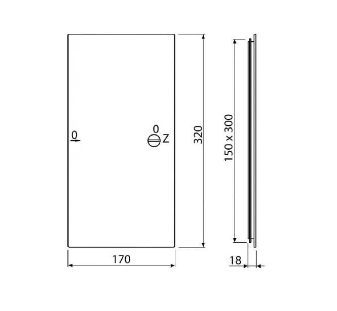  Alca AVD002 Vaňové dvierka 150×300, biela AL-DVIERKA VANOVE 150x300 biele T-36