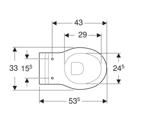  Geberit Závesné WC Geberit Bambini pre deti, s hlbokým splachovaním 6l, dĺžka 53,5 cm, šírka 33 cm G Bambini závesné WC pre deti T=53,5cm, s hl.splach.