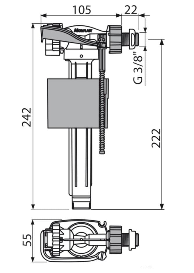  Alca AL-NAP.VENTIL A160P-3/8" kov pre moduly (nahradza A16P 3/8" aj A16M 3/8") AL-NAP.VENTIL A160P-3/8" kov pre moduly (nahradza A16P 3/8" aj A16M 3/8")