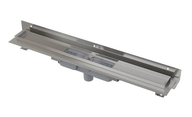 APZ1104-1050 FLEXIBLE LOW Podlahový žľab znížený s okrajom pre perforovaný rošt, ku stene, spodný od. D40,1050mm