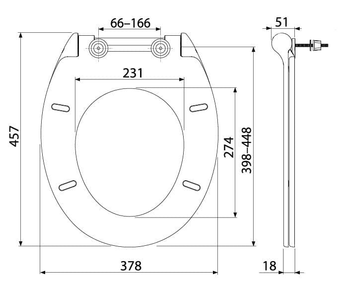  Alca WC sedadlo A64 Slim SOFTCLOSE spomaľovací systém, duroplast Antibacterial, rýchloupínací systém AL-SEDADLO WC A64 SLIM softclose duroplast