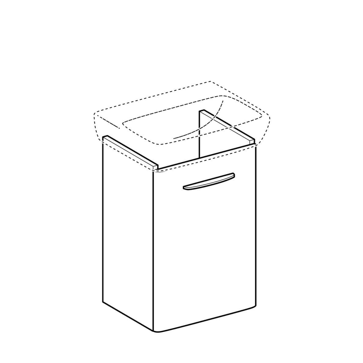  Geberit Skrinka pod malé umývadlo Geberit Selnova Square 45 cm, s jednými dvierkami, biela G Selnova Square skrinka pod malé umývadlo 45 cm, 1 dvierka, biela