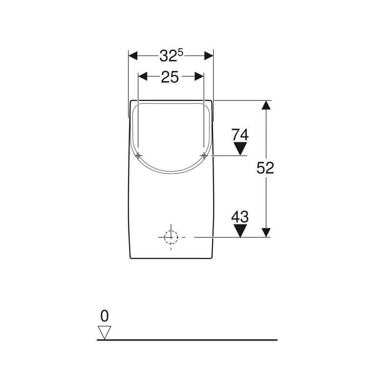  Geberit Pisoár Geberit Smyle, bezvodný, odtok dozadu,T=30cm G Smyle pisoár, bezvodný, odtok dozadu,T=30cm