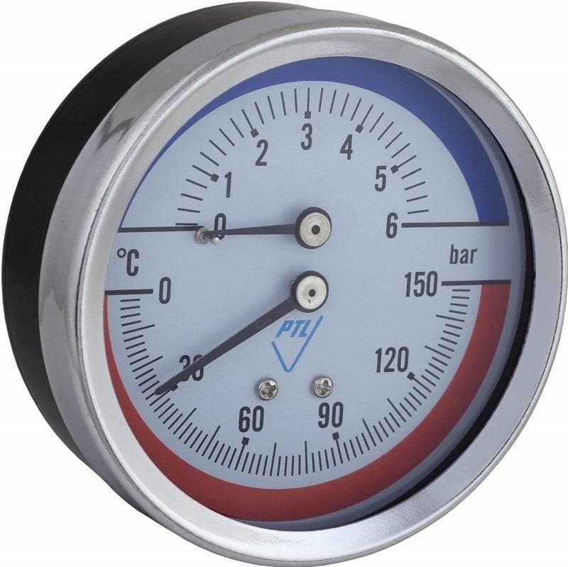 03802-AZ termomanometer so zadným prípojom G 1/2"