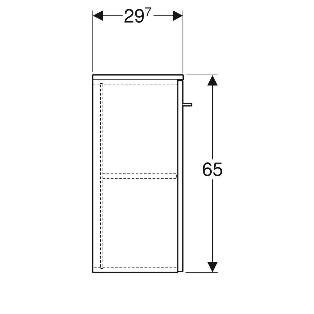 Geberit Bočná skrinka Geberit Selnova Square 33 x 65 x29,7 cm, 1 dvierka, pre umývadlo, úzky okraj, láva G Selnova Square bočná skrinka, 1 dvierka, pre umývadlo, úzky okraj, láva