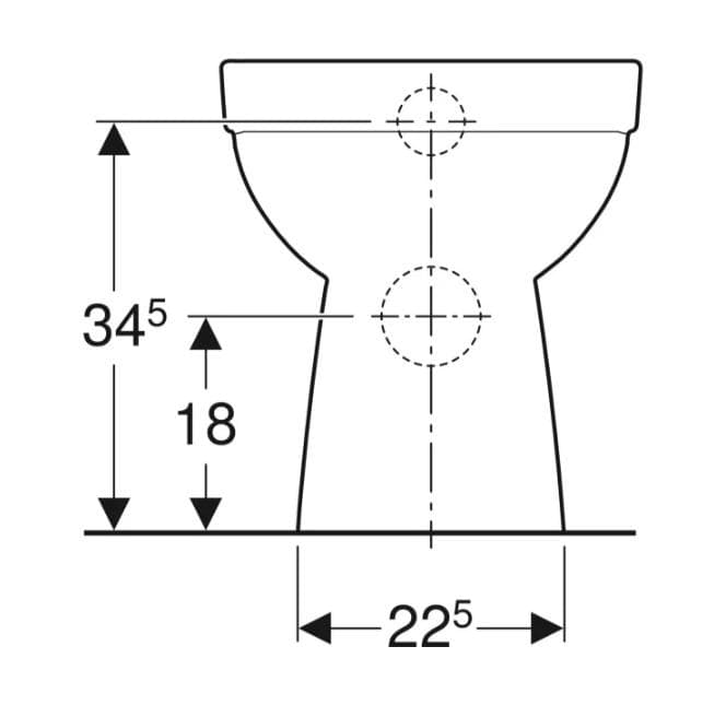  Geberit WC misa Rimfree Geberit Selnova, čiastočne uzavretý tvar, vodorovný odtok, dĺžka 49 cm G Selnova stojacie WC Rimfree, vodorovný odtok