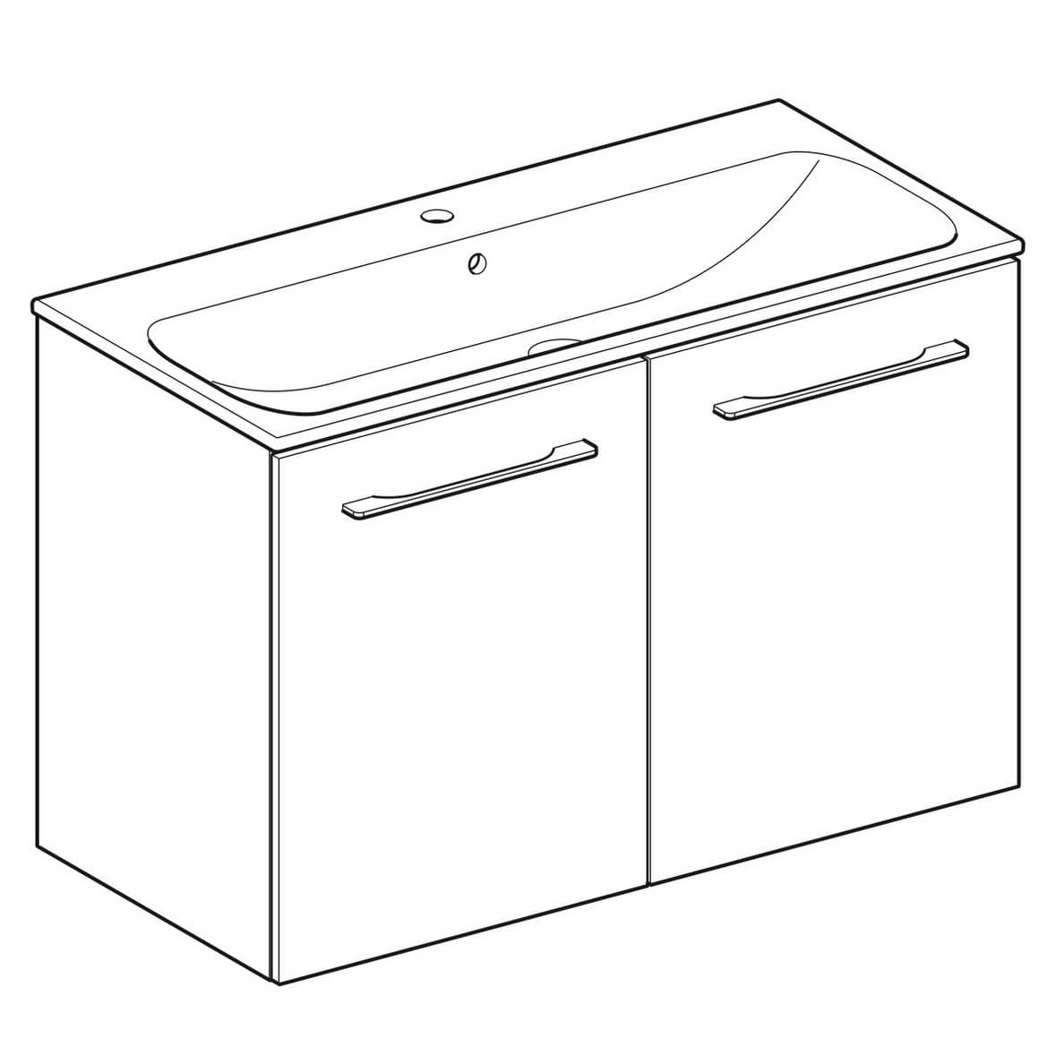  Geberit Súprava nábytkového umývadla Geberit Selnova Square 100 cm, so skrinkou pod umýv., 2 dvierka, láva G Selnova Square súprava nábytkového umývadla 100 cm, so skrinkou 2 dvierka, láva
