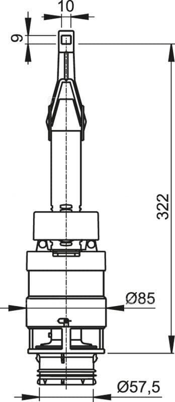  Alca Vypúšťací ventil A06-850 pre znížené predstenové inštalačné systémy výšky 850 mm Alca AL-VYPUST.ZAR. pre MODULY 850mm ALCA